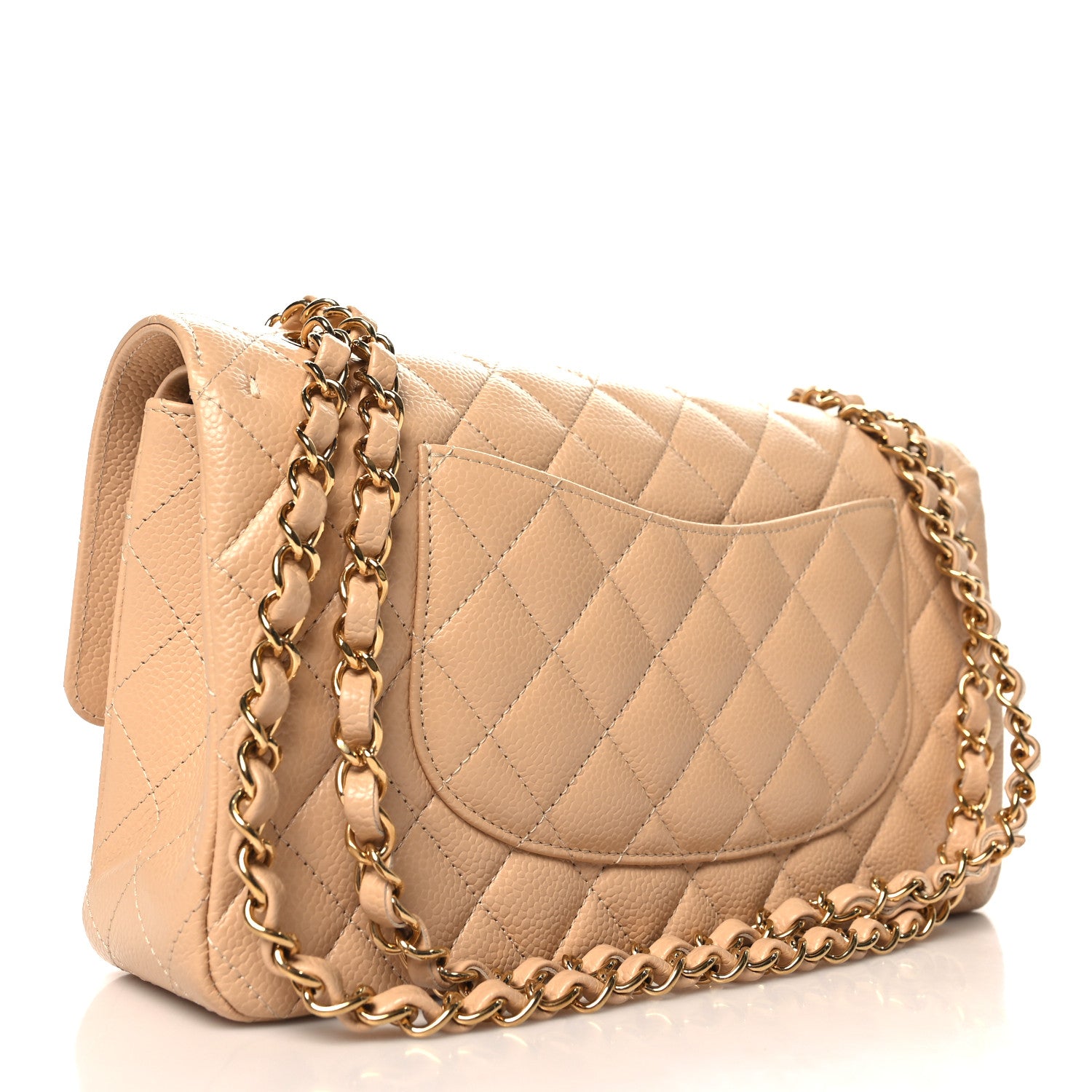 Chanel Caviar Quilted Medium Double Flap Beige 3 of 9
