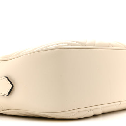 Gucci Calfskin Matelasse Small GG Marmont Chain Shoulder Bag White 9 of 12