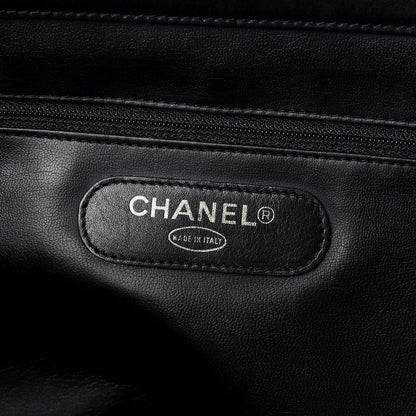 Chanel Calfskin Stitched XL Weekender Black 10 of 15