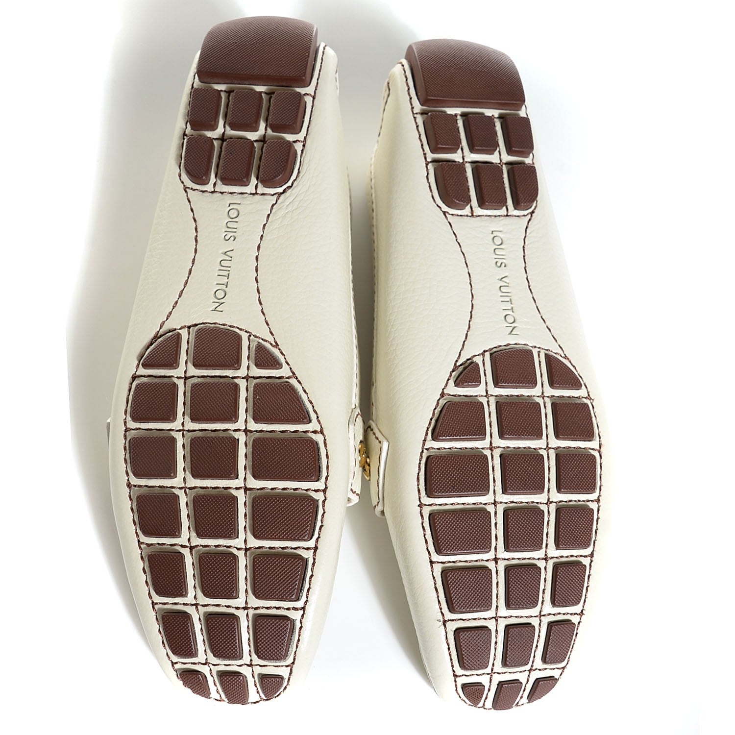 Louis Vuitton Grained Calfskin Oxford Loafers 36.5 6.5 White 5 of 8