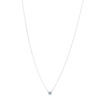 Tiffany Sterling Silver Aquamarine .06ct Elsa Peretti Color by the Yard Pendant Necklace 1 of 4