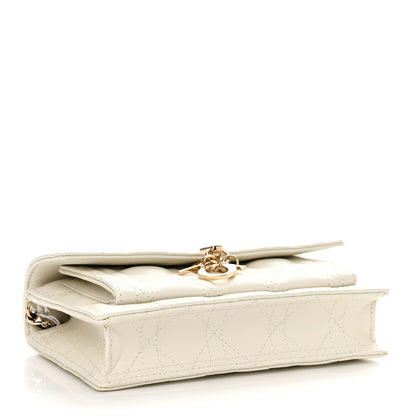 Christian Dior Lambskin Cannage Lady Dior Chain Pouch Latte 4 of 12