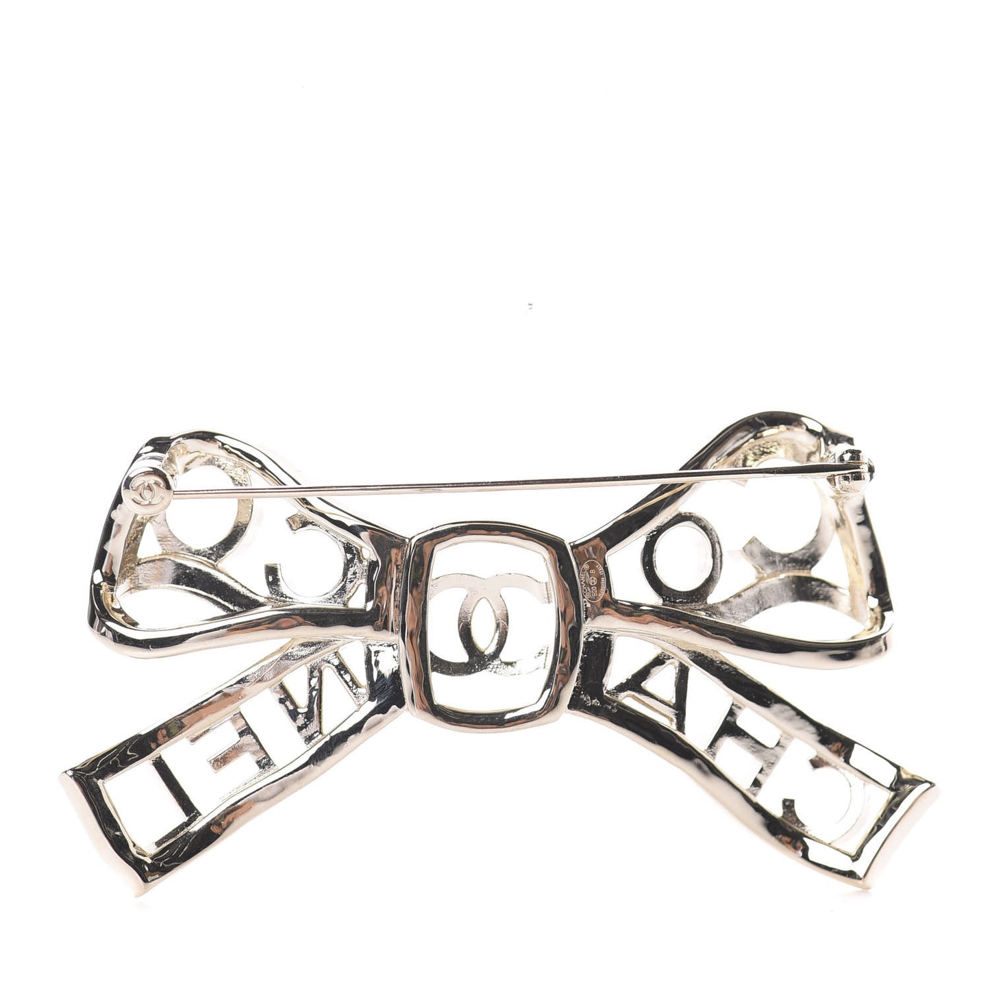 Metal Crystal Bow-tiful CC Brooch Gold