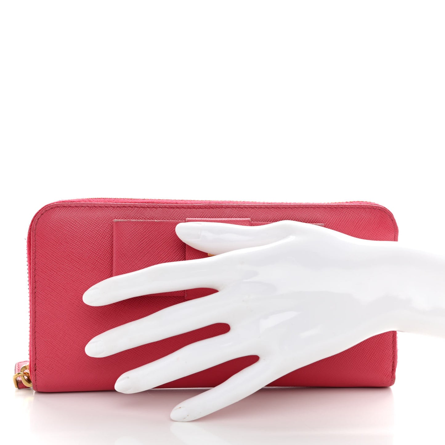Saffiano Fiocco Bow Zip Around Wallet Peonia