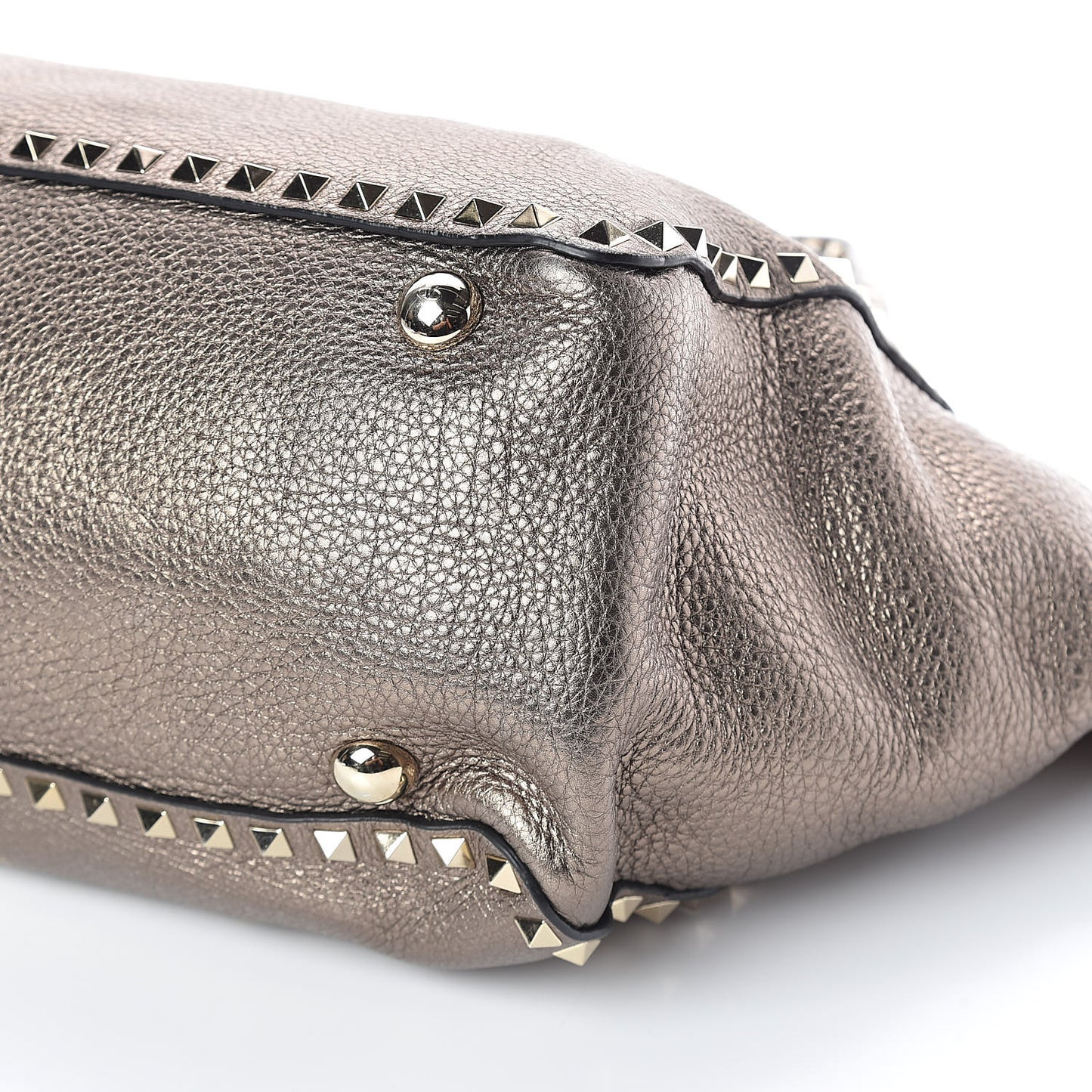 Metallic Alce Printed Calfskin Medium Rockstud Tote Sasso
