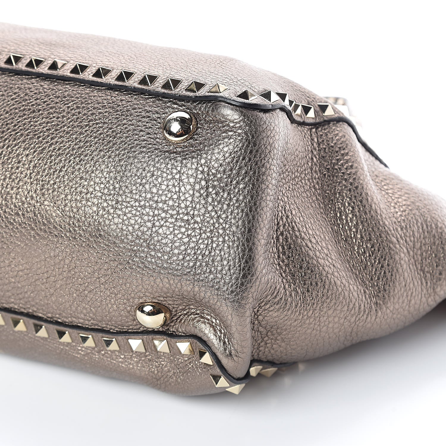 Valentino Garavani Metallic Alce Printed Calfskin Medium Rockstud Tote Sasso 9 of 9