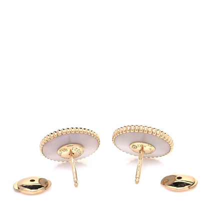 Christian Dior 18K Yellow Gold Diamond Mother of Pearl Large Rose Des Vents Earrings 4 of 6