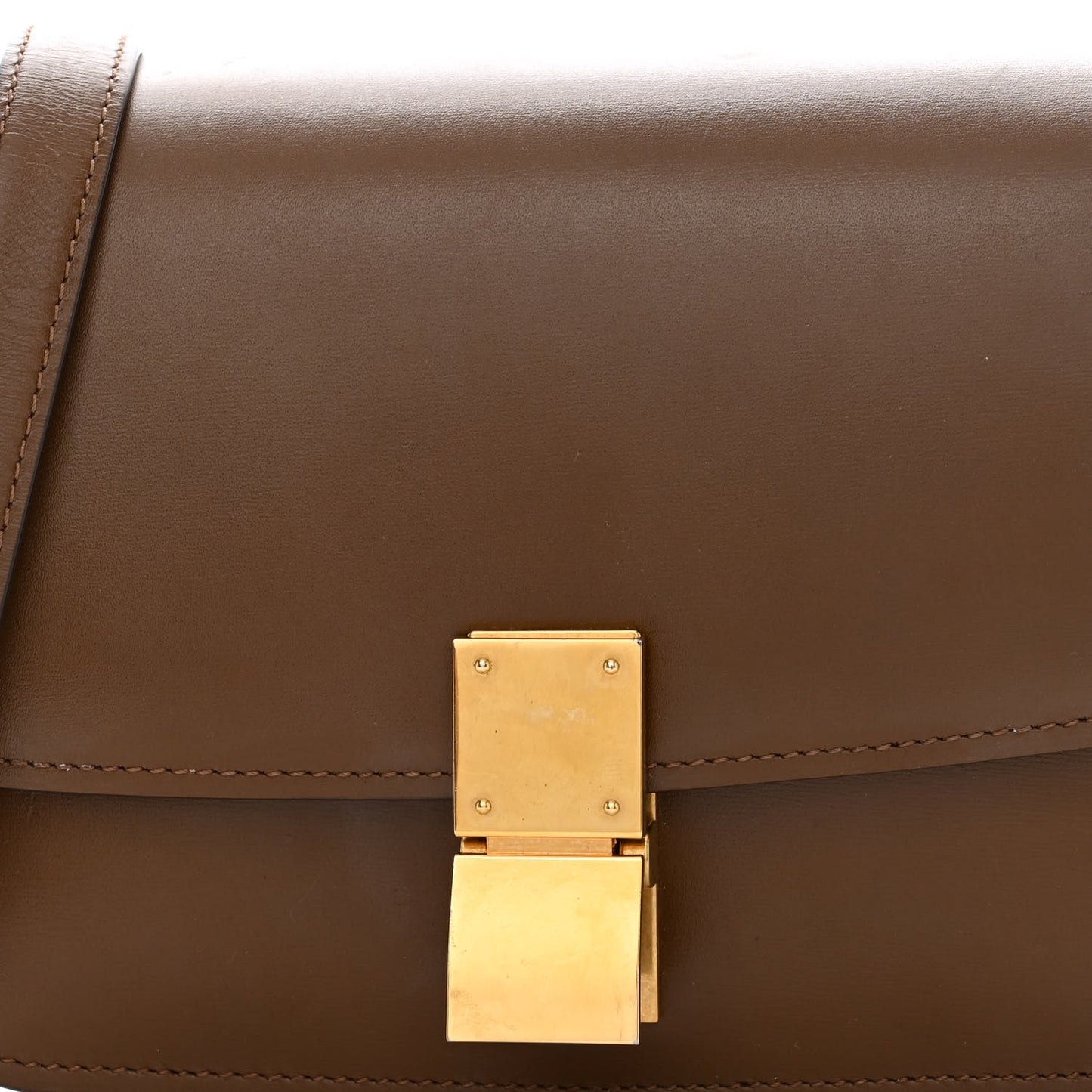 Smooth Calfskin Small Classic Box Flap Bag Camel