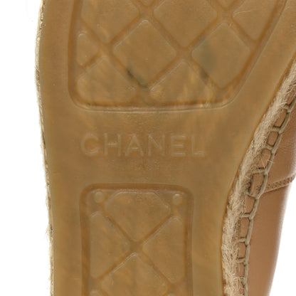 Chanel Lambskin CC Espadrilles 35 Beige Black 6 of 10