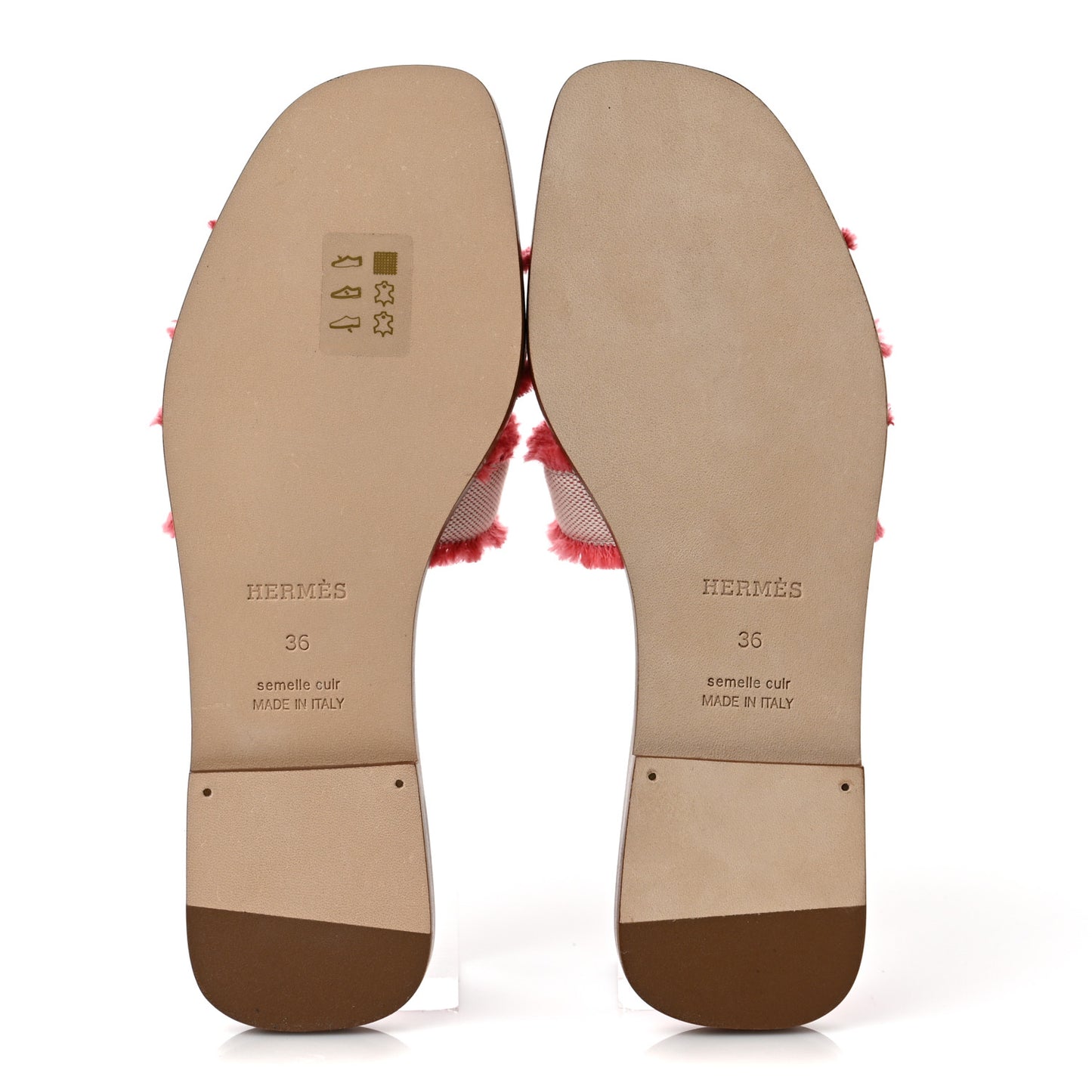 Toile H Oran Fringe Sandals 36 Framboise