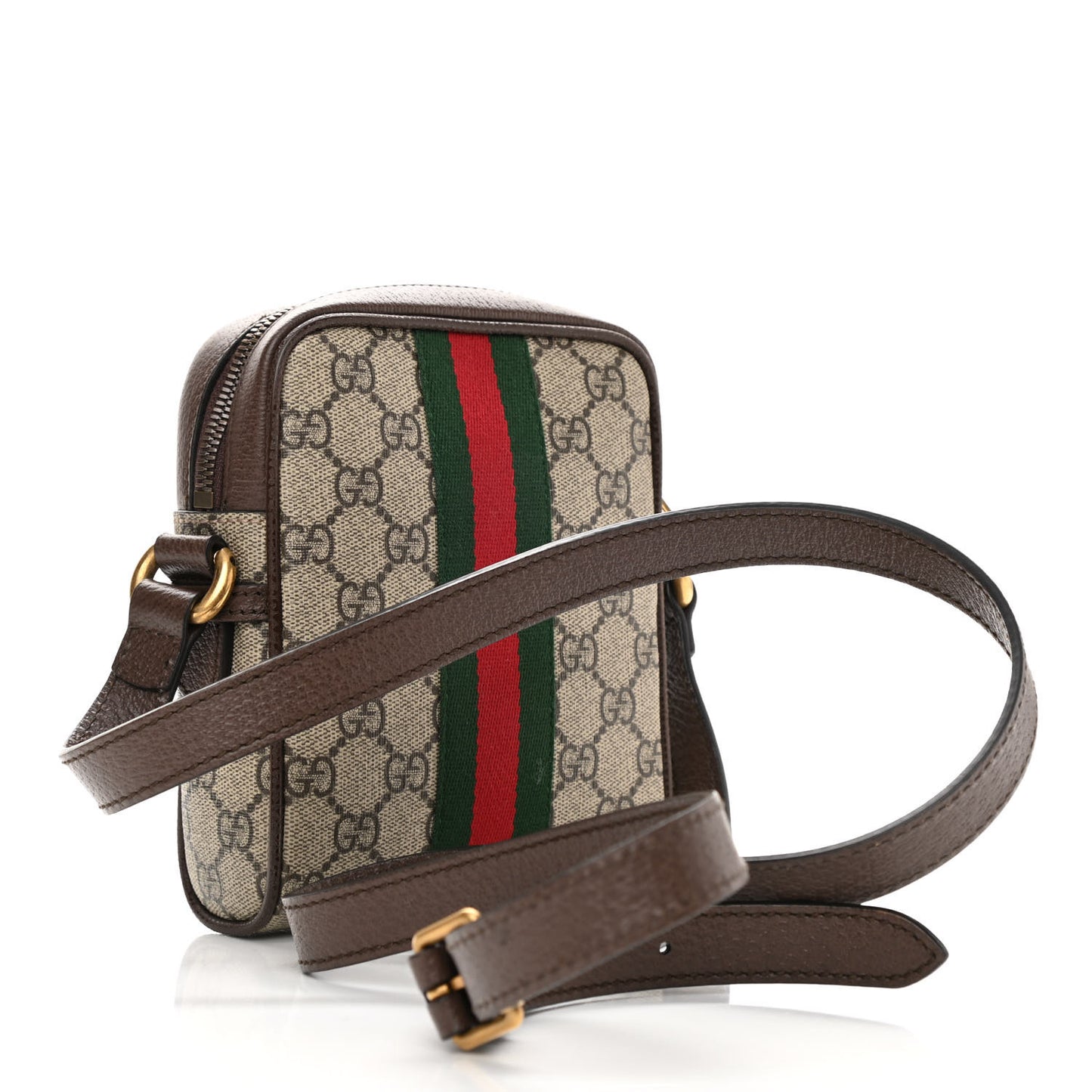GG Supreme Monogram Web Mini Ophidia Messenger Brown