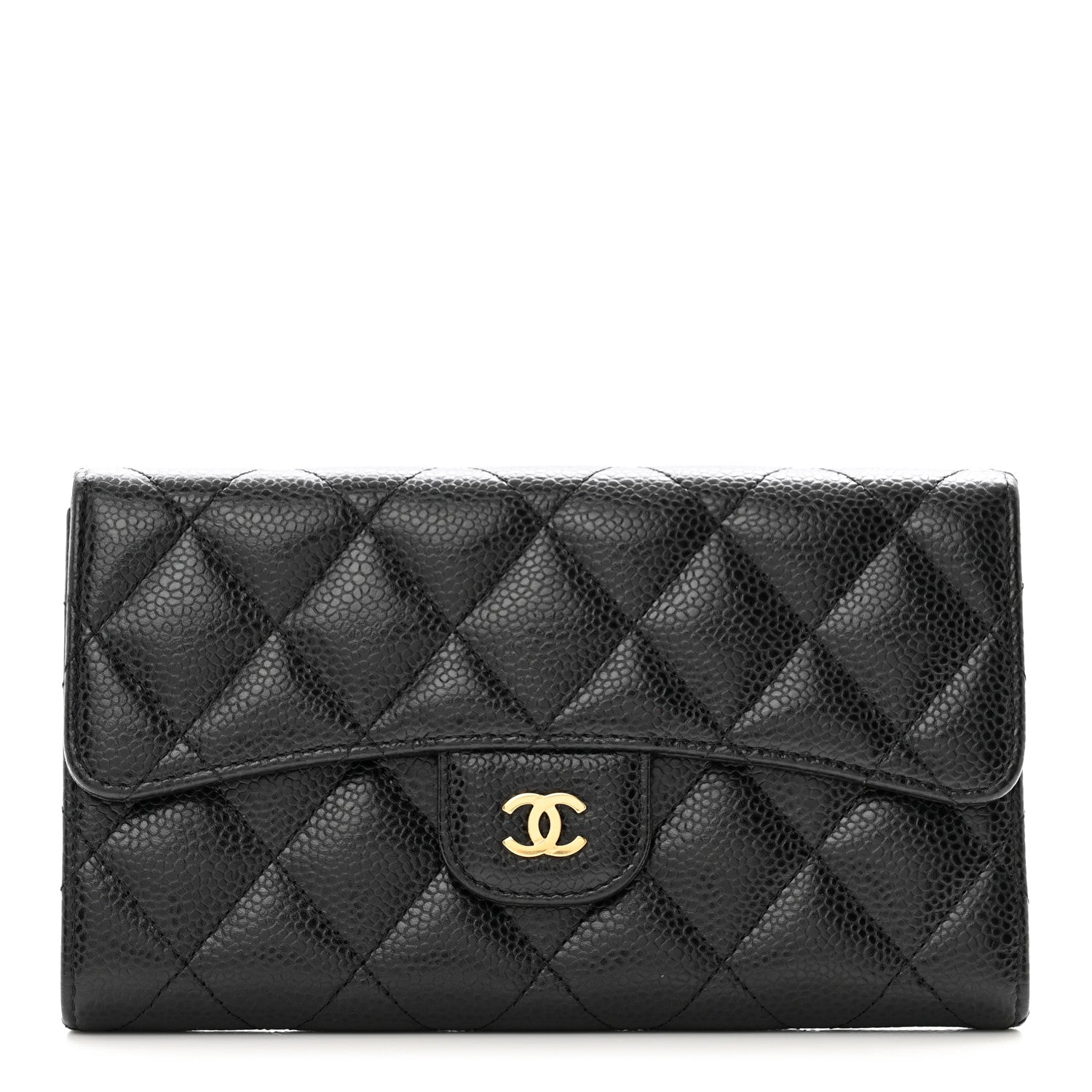 Chanel Caviar Quilted Large Flap Wallet Black 1 of 8