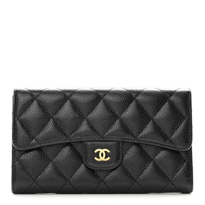 Chanel Caviar Quilted Large Flap Wallet Black 1 of 8