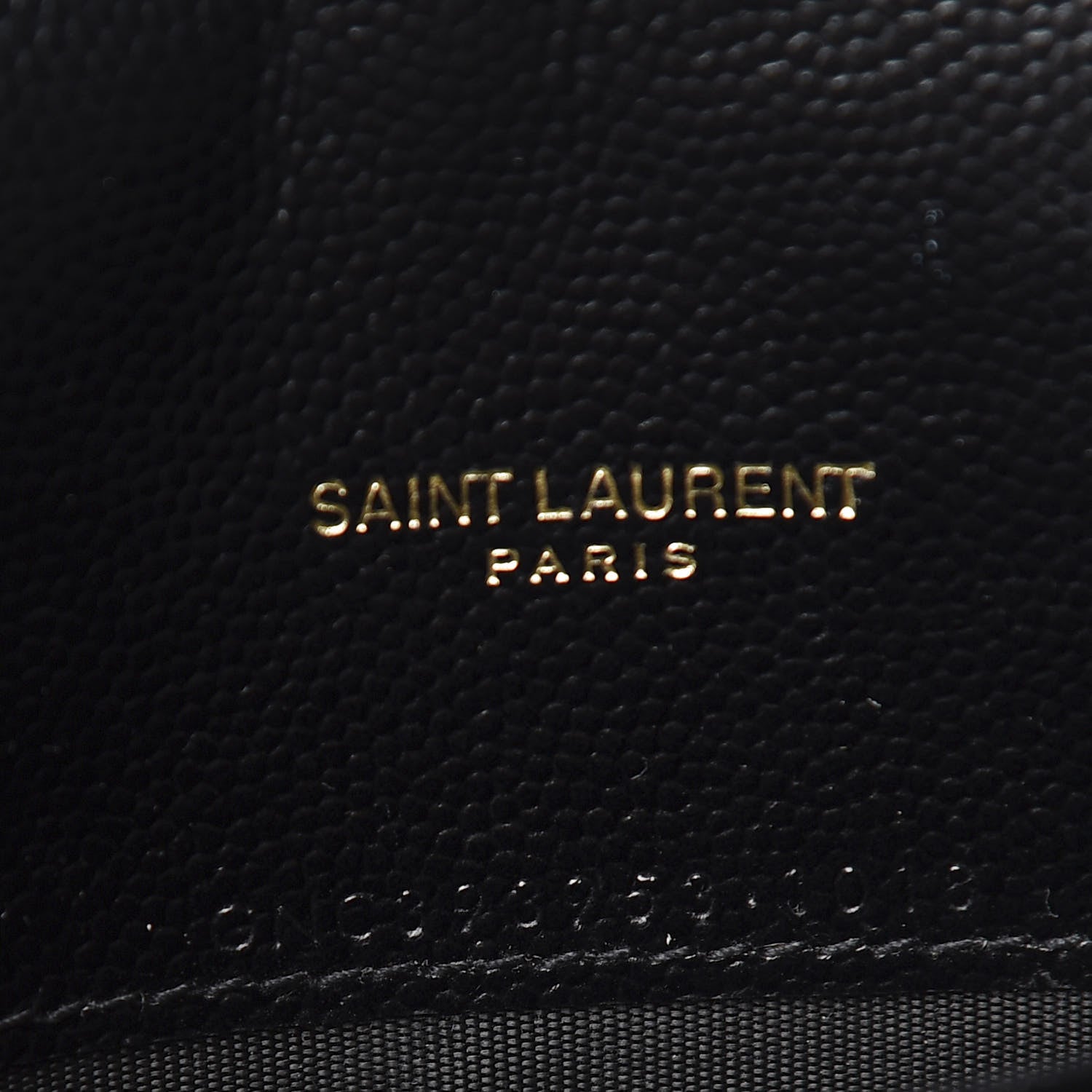 Saint Laurent Grain De Poudre Matelasse Chevron Monogram Envelope Chain Wallet Black 6 of 11
