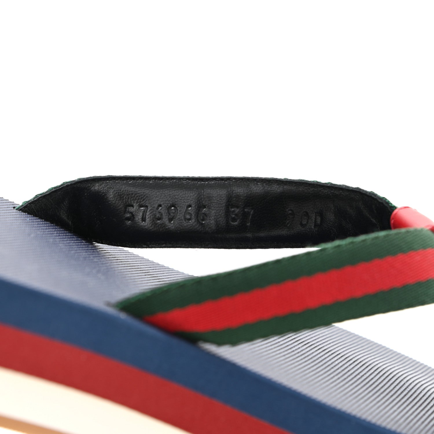 Gucci Canvas Web Platform Lifford Thong Sandals 37 Hibiscus Red 7 of 8