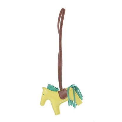Hermes Milo Lambskin Grigri Rodeo Horse Bag Charm PM Lime Menthe Fauve 1 of 4