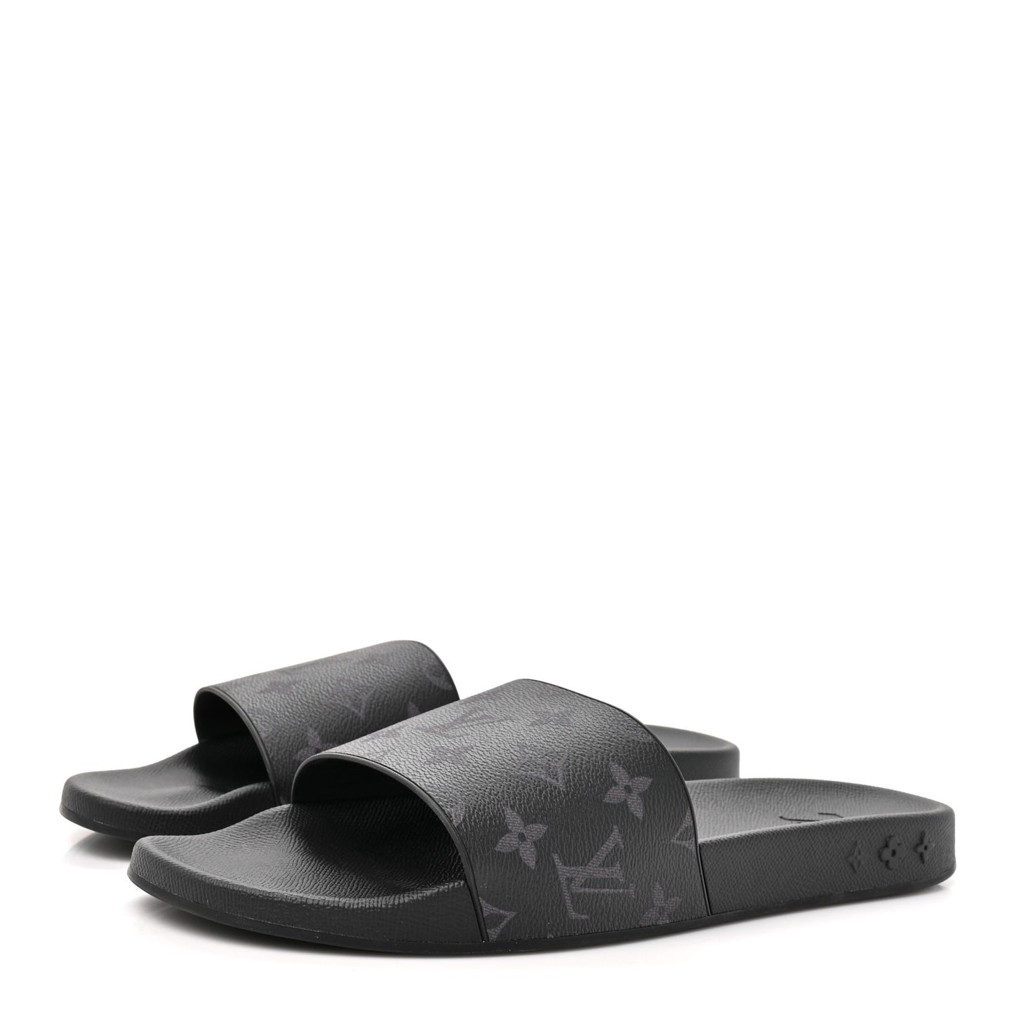 Rubber Monogram Eclipse Mens Waterfront Mules 10 Black