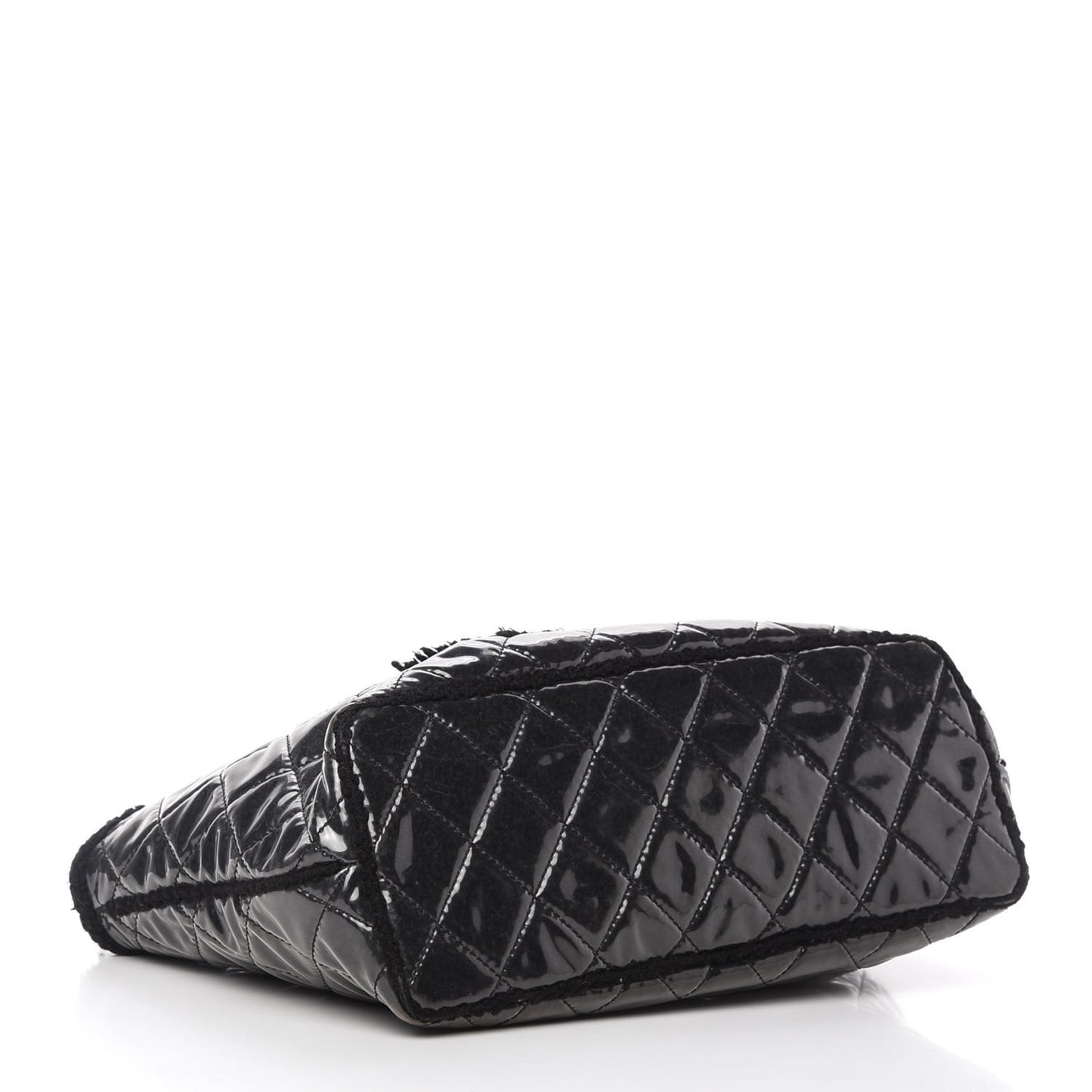 Vinyl Quilted Funny Tweed Tote Black