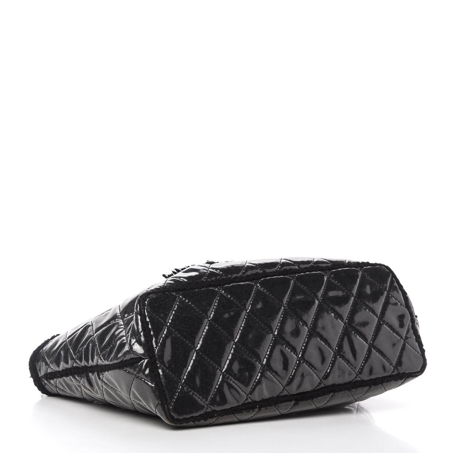 Chanel Vinyl Quilted Funny Tweed Tote Black 4 of 10