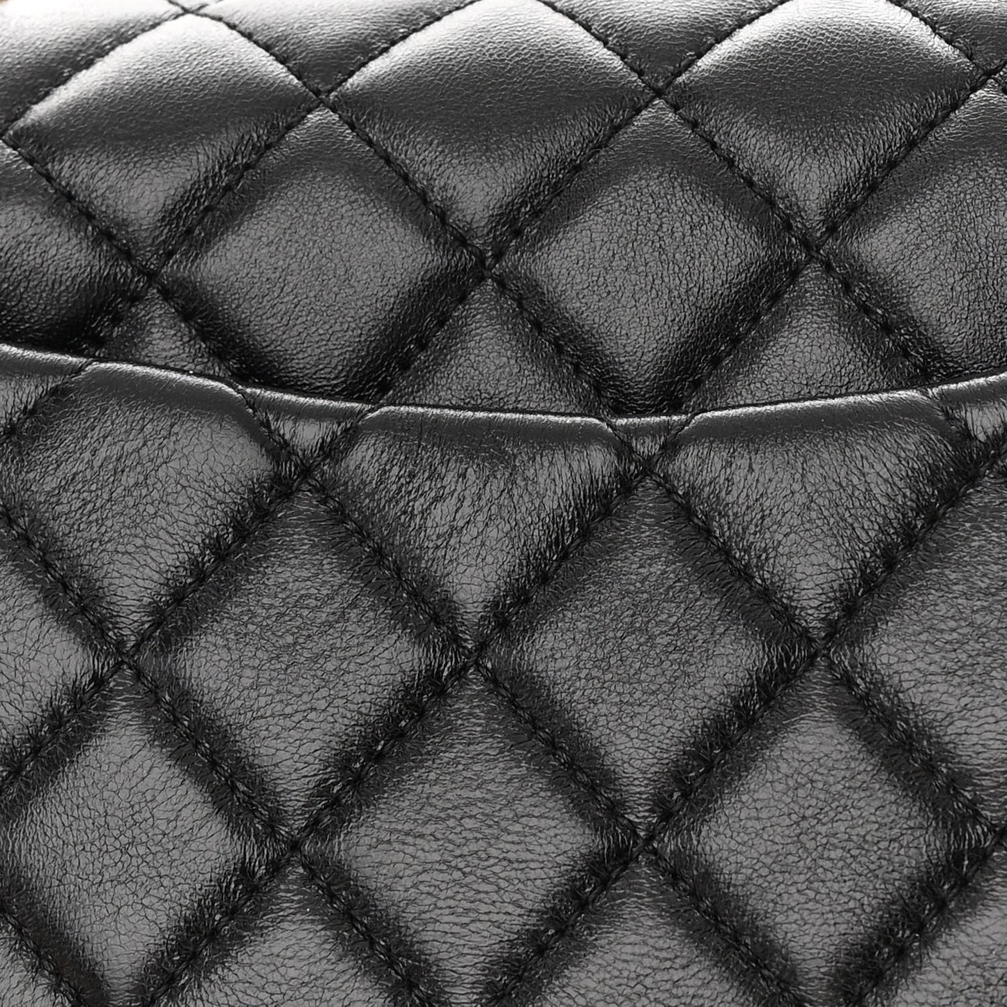 Shiny Lambskin Quilted Small Daily Friend Flap Black