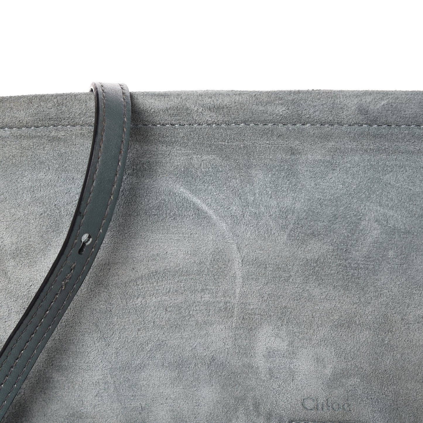 Suede Calfskin Medium Faye Shoulder Bag Cloudy Blue