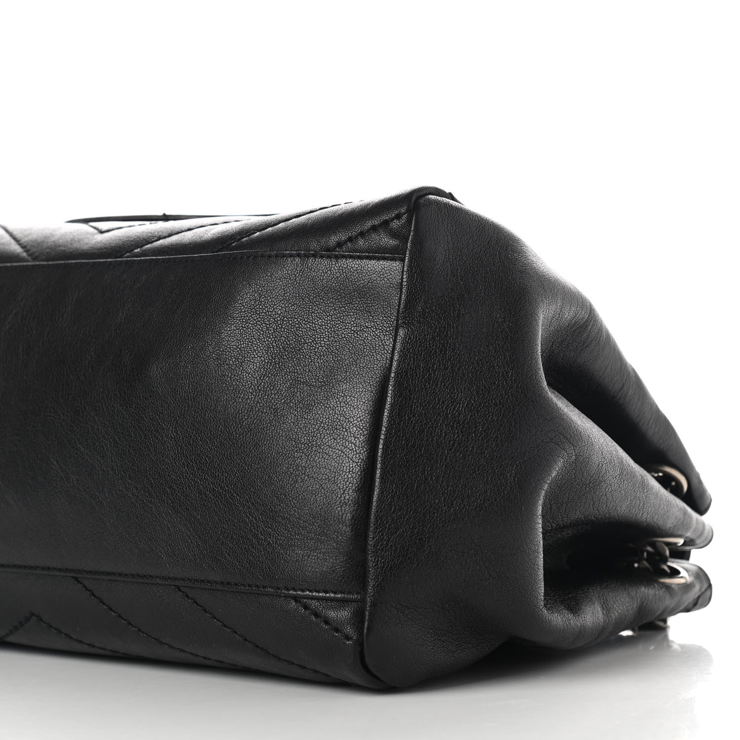 Saint Laurent Pebbled Lambskin Chevron Monogram Large Nolita Black 9 of 11