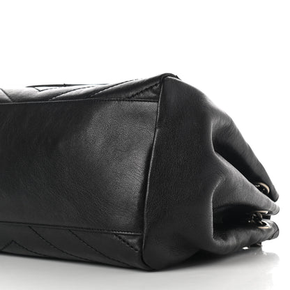 Saint Laurent Pebbled Lambskin Chevron Monogram Large Nolita Black 9 of 11