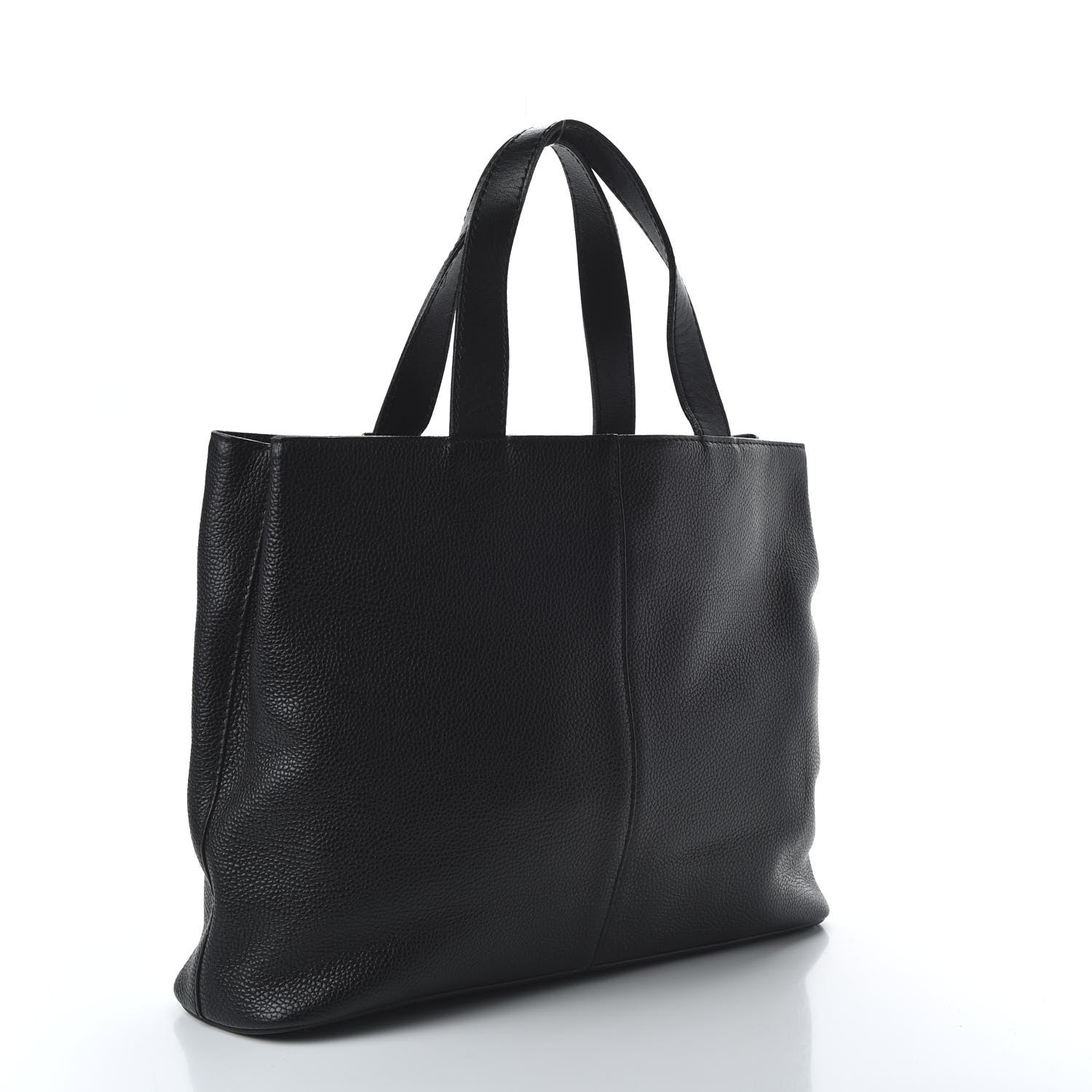 Burberry Grainy Calfskin Haymarket Check Tote Black 3 of 8