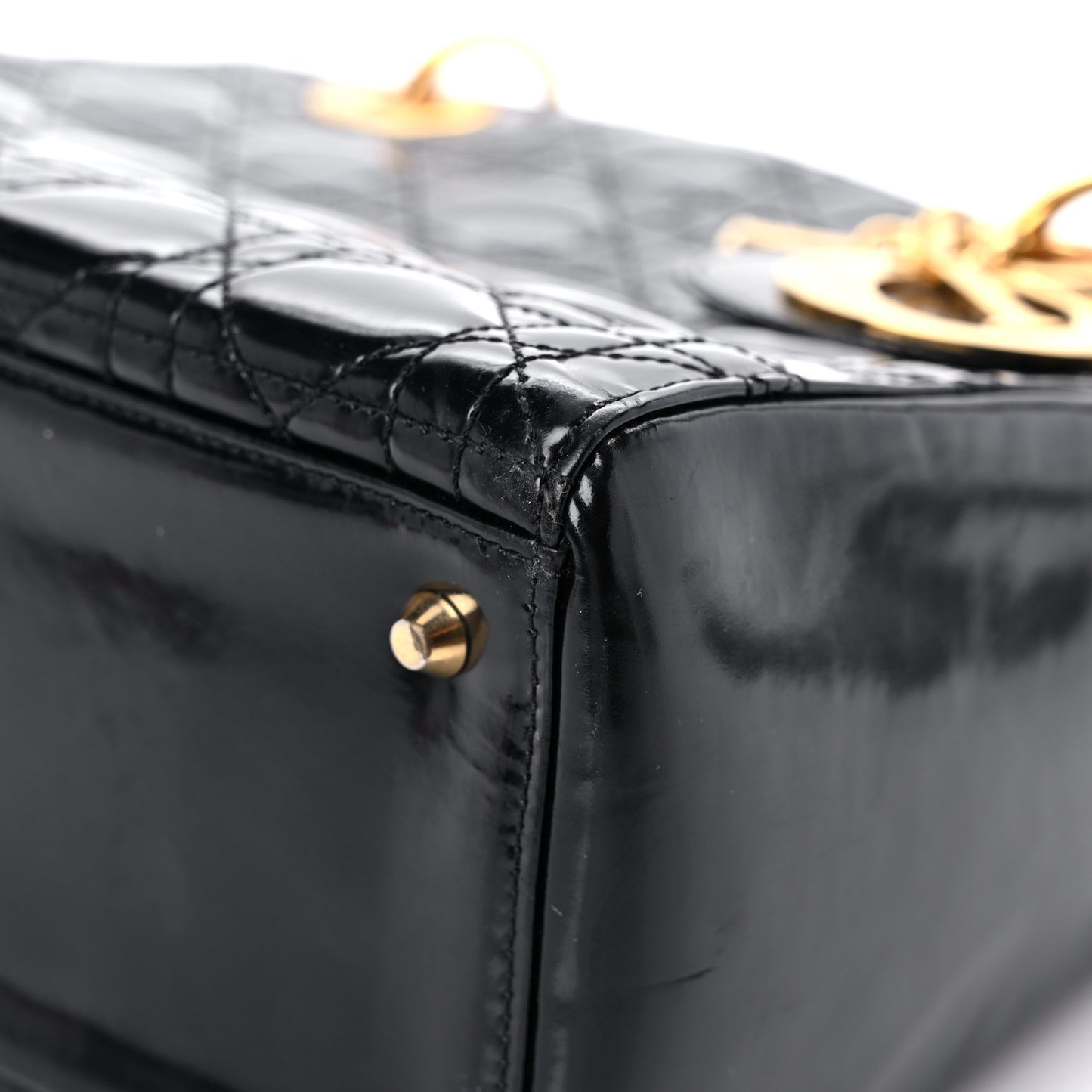 Patent Cannage Medium Lady Dior Black