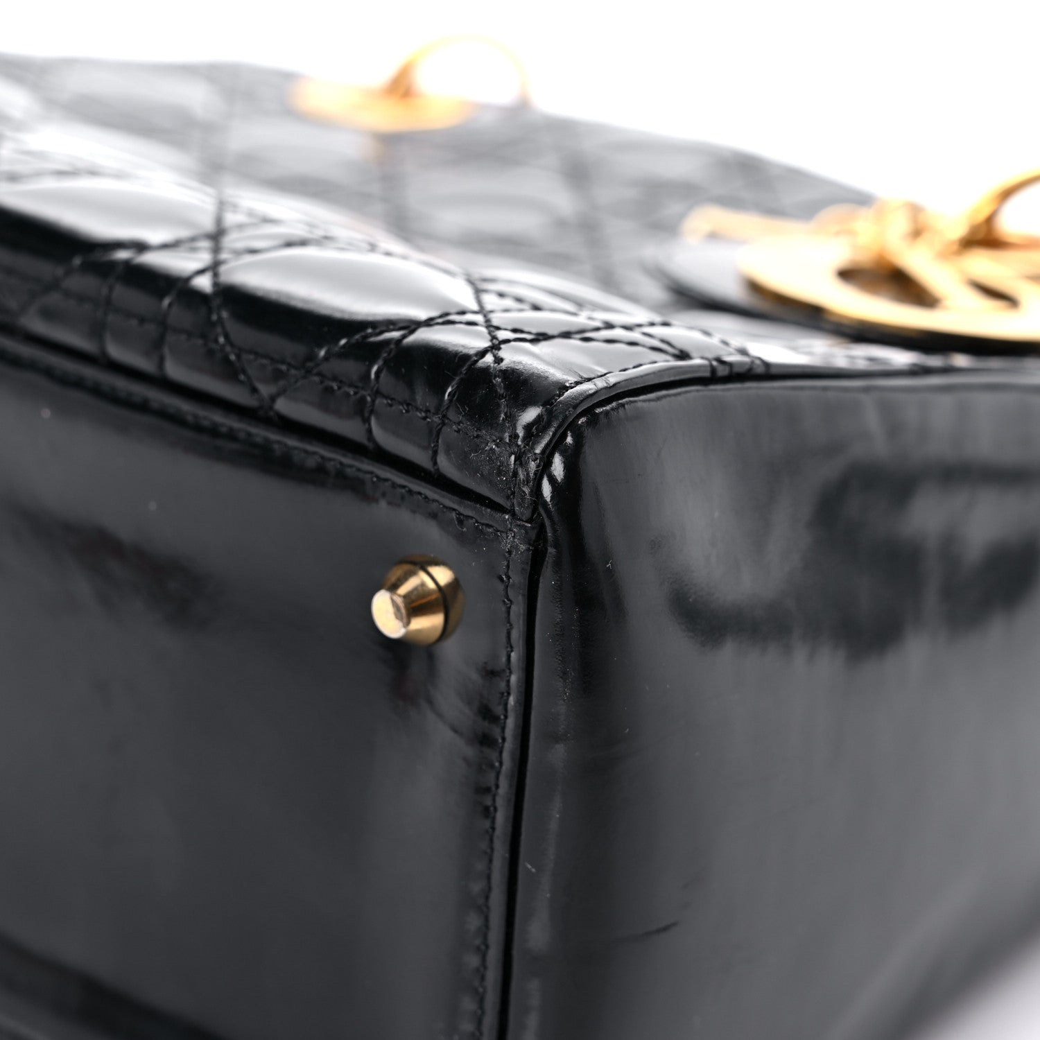 Christian Dior Patent Cannage Medium Lady Dior Black 9 of 16