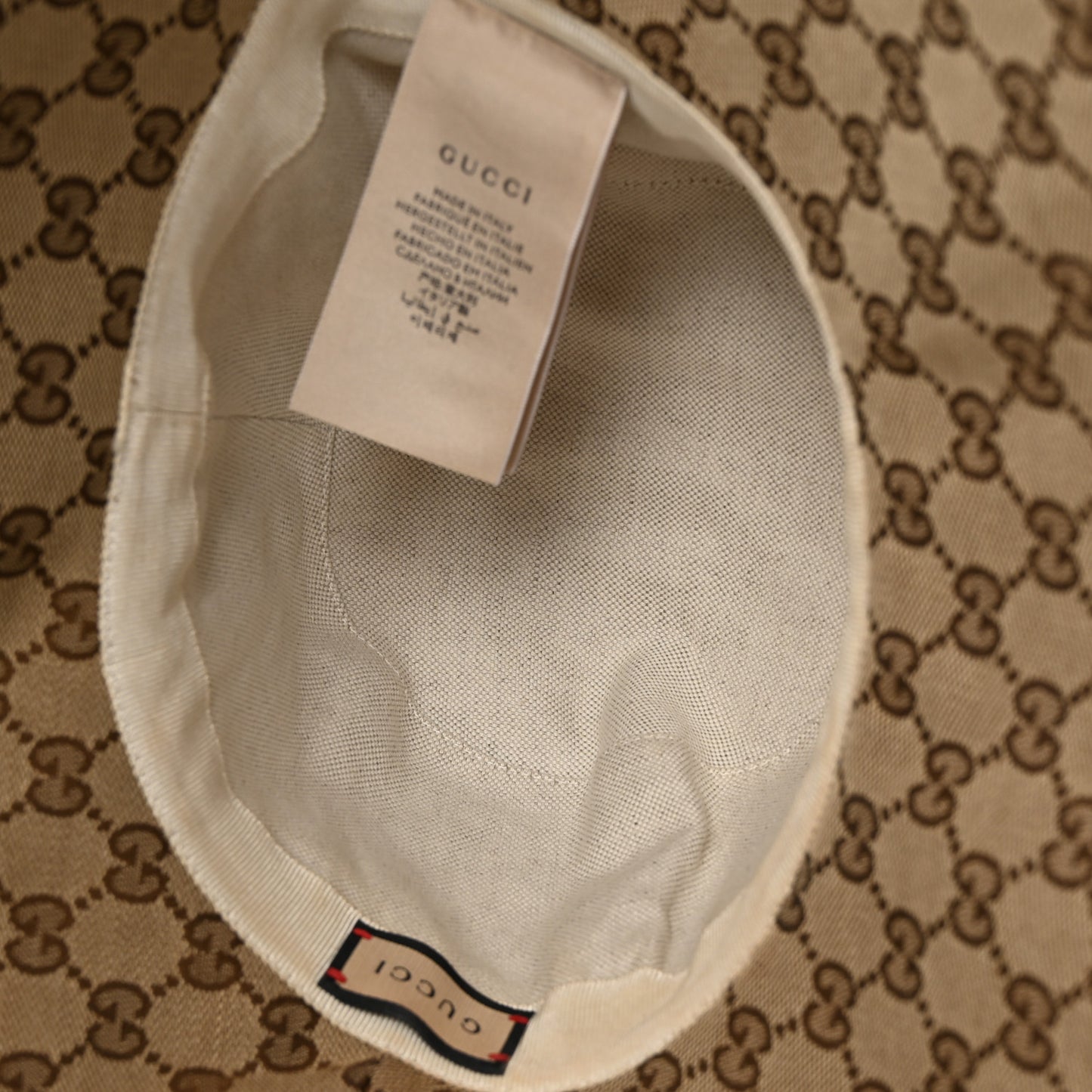 Monogram Wide Brim Hat M Beige