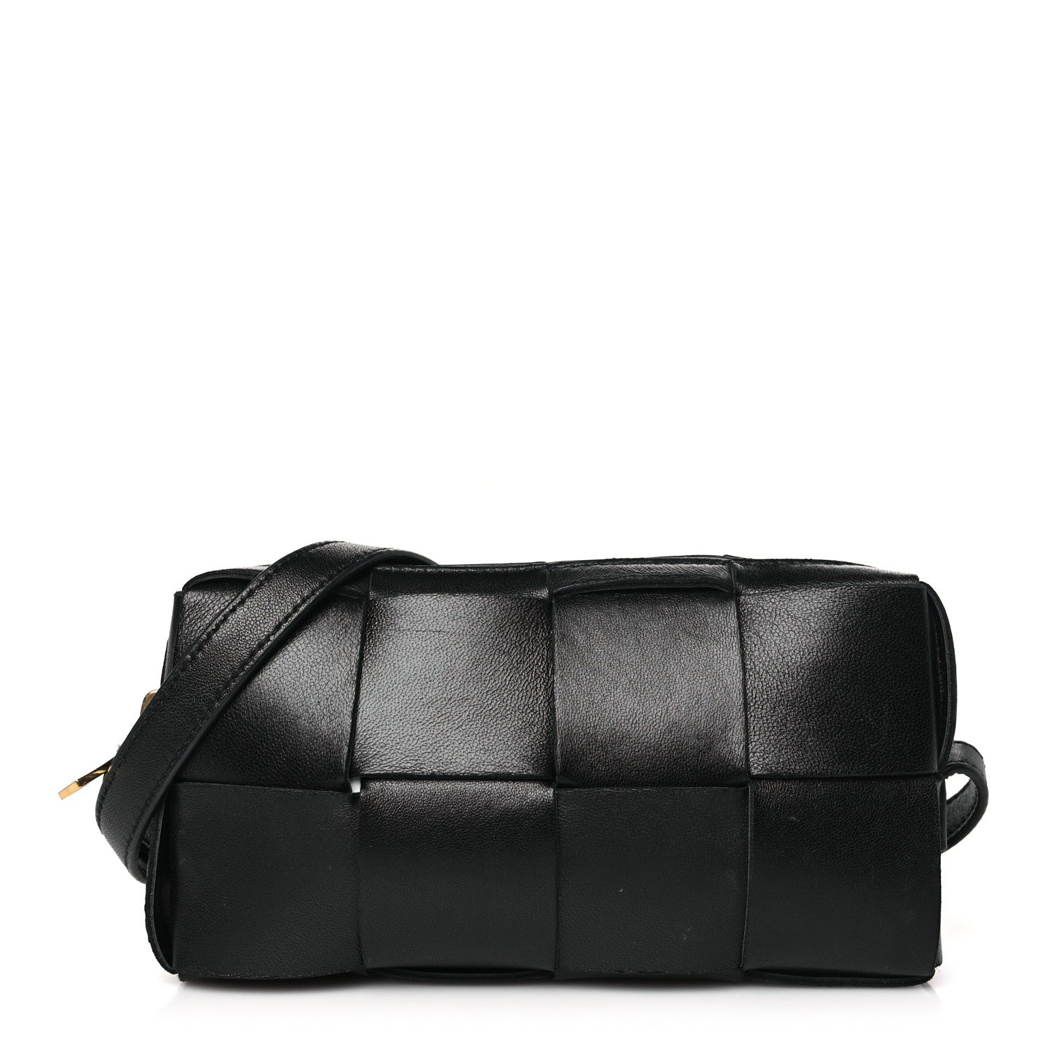 Bottega Veneta Lambskin Maxi Intreccio Cassette Phone Pouch Crossbody Bag Black 1 of 10