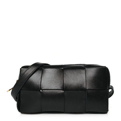 Bottega Veneta Lambskin Maxi Intreccio Cassette Phone Pouch Crossbody Bag Black 1 of 10