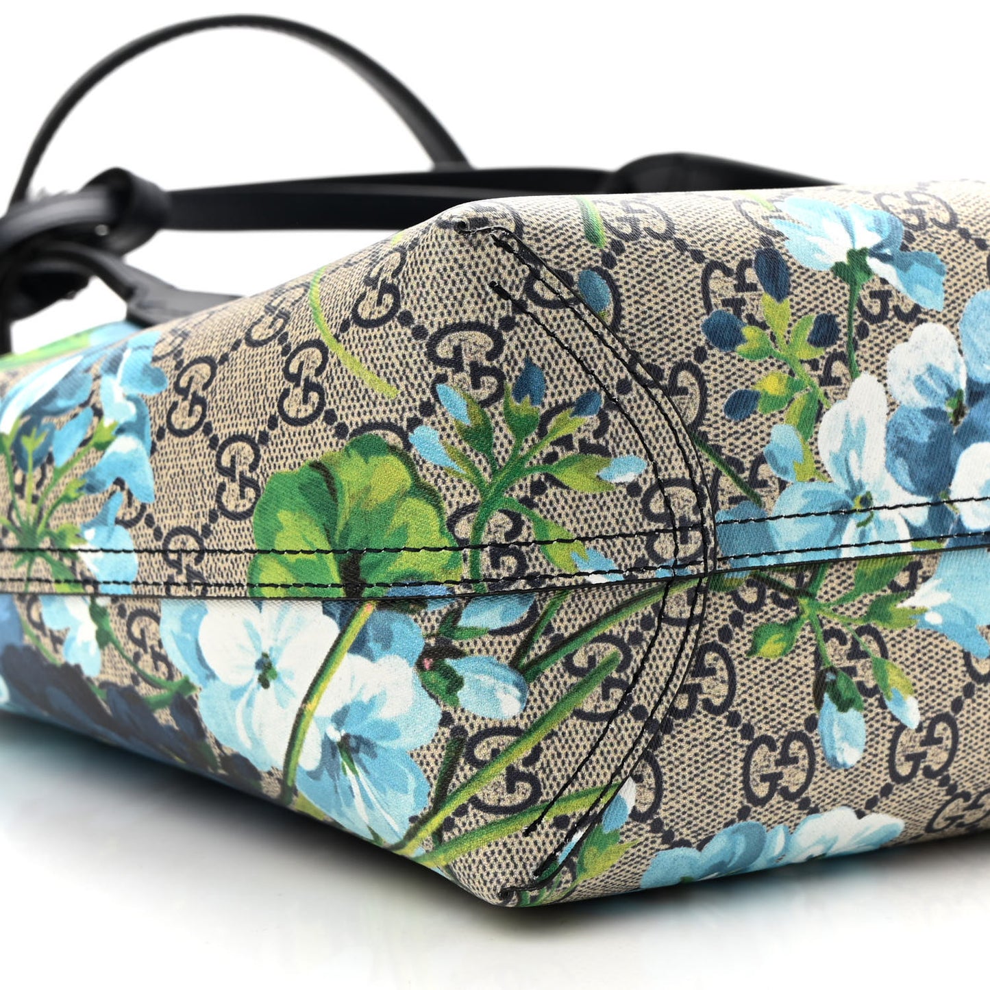 GG Supreme Monogram Blooms Small Reversible Tote Beige Blue Navy