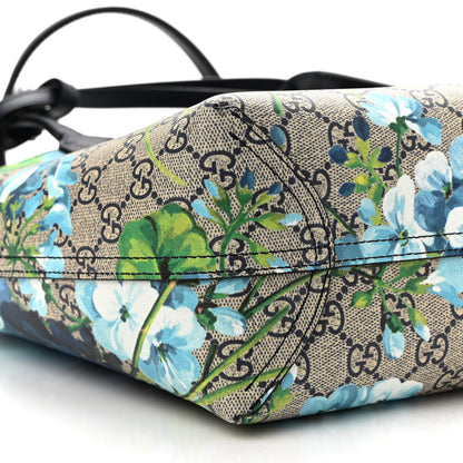 Gucci GG Supreme Monogram Blooms Small Reversible Tote Beige Blue Navy 8 of 11