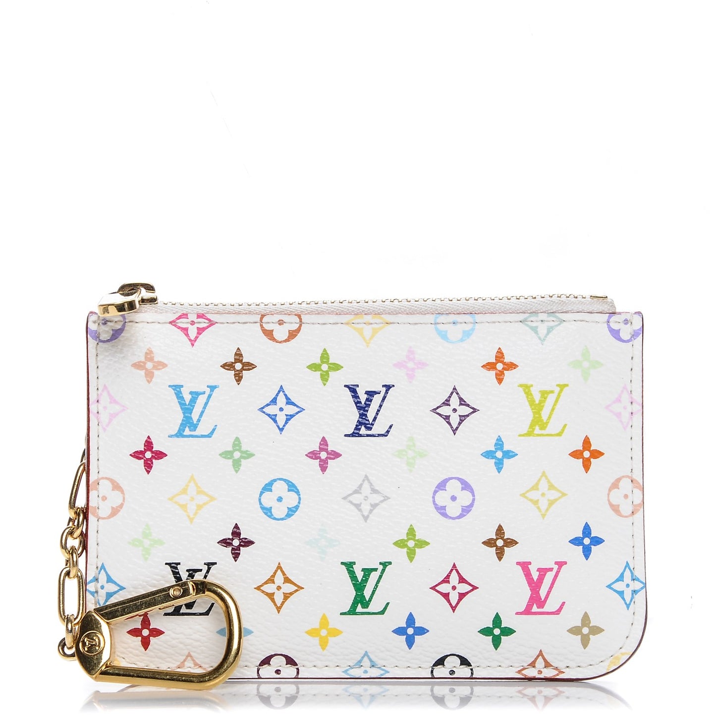 Monogram Multicolor Key Pouch White Litchi