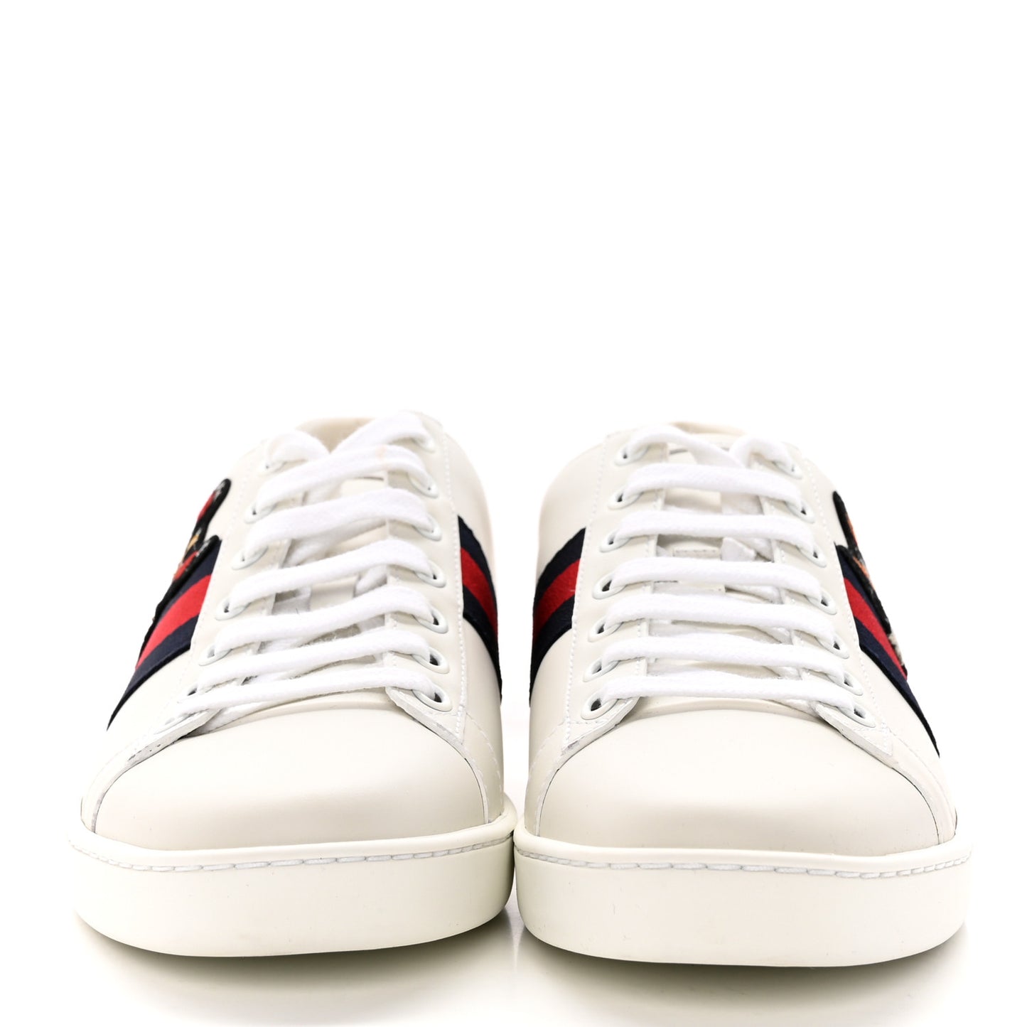 Calfskin Web Bosco Embroidered Ace Sneakers 38 White