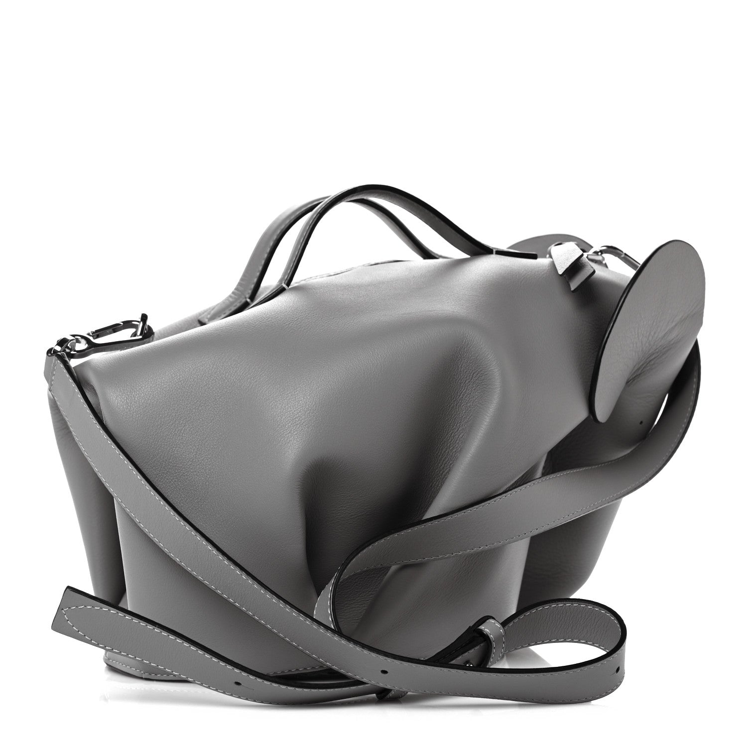 Loewe Calfskin Large Elephant Crossbody Bag Grey 2 of 13
