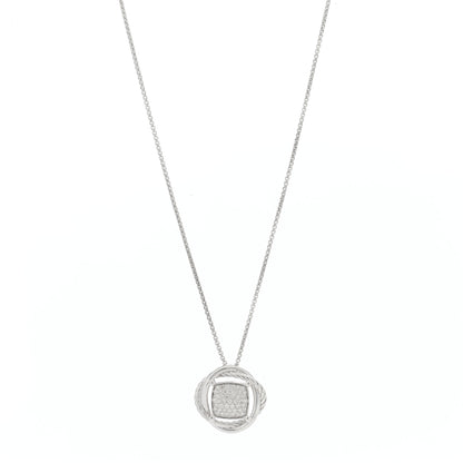 David Yurman Sterling Silver Diamond 20mm Infinity Pendant Necklace 1 of 5