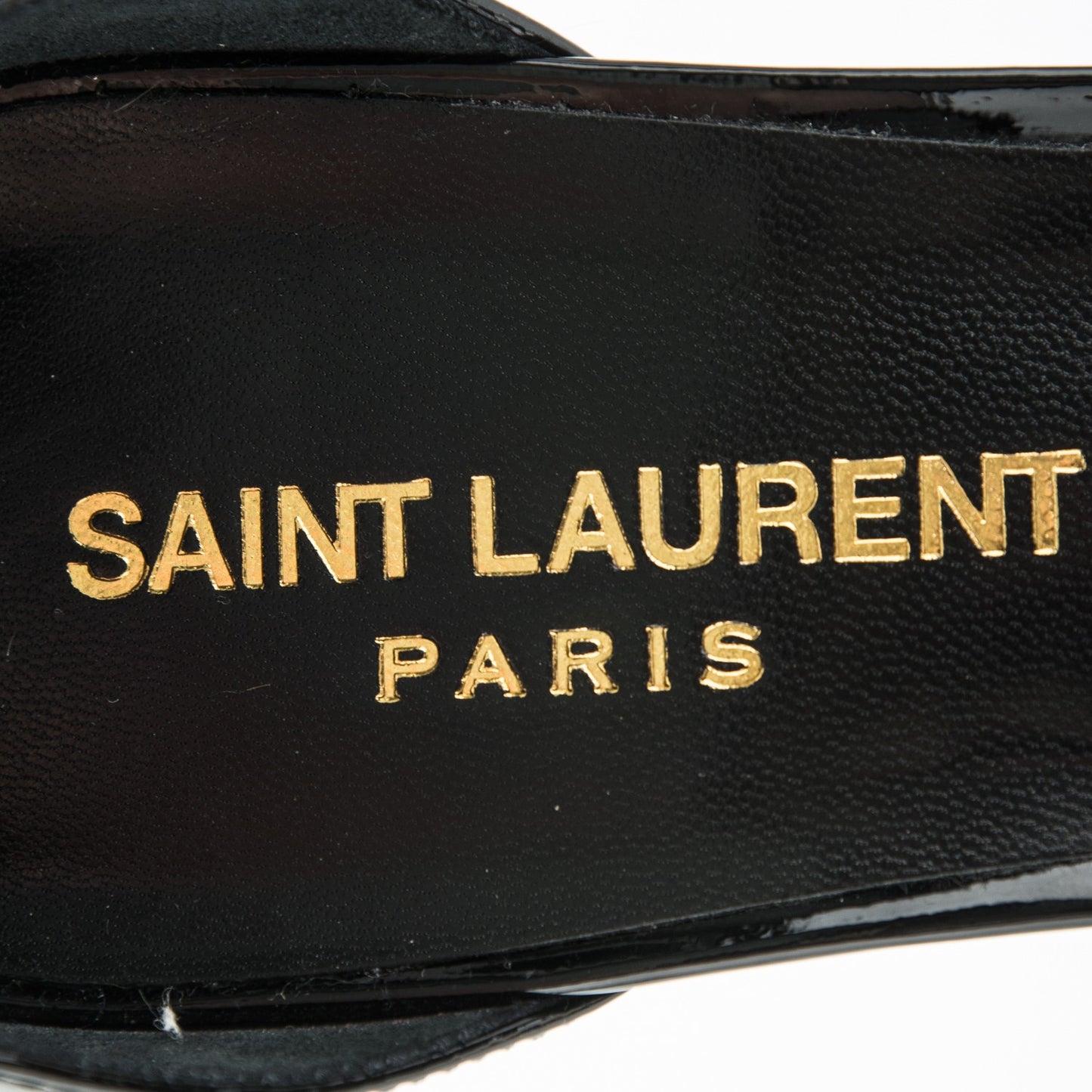 Patent Calfskin Chain Jane 110 Ankle Strap Sandals 38.5 Black