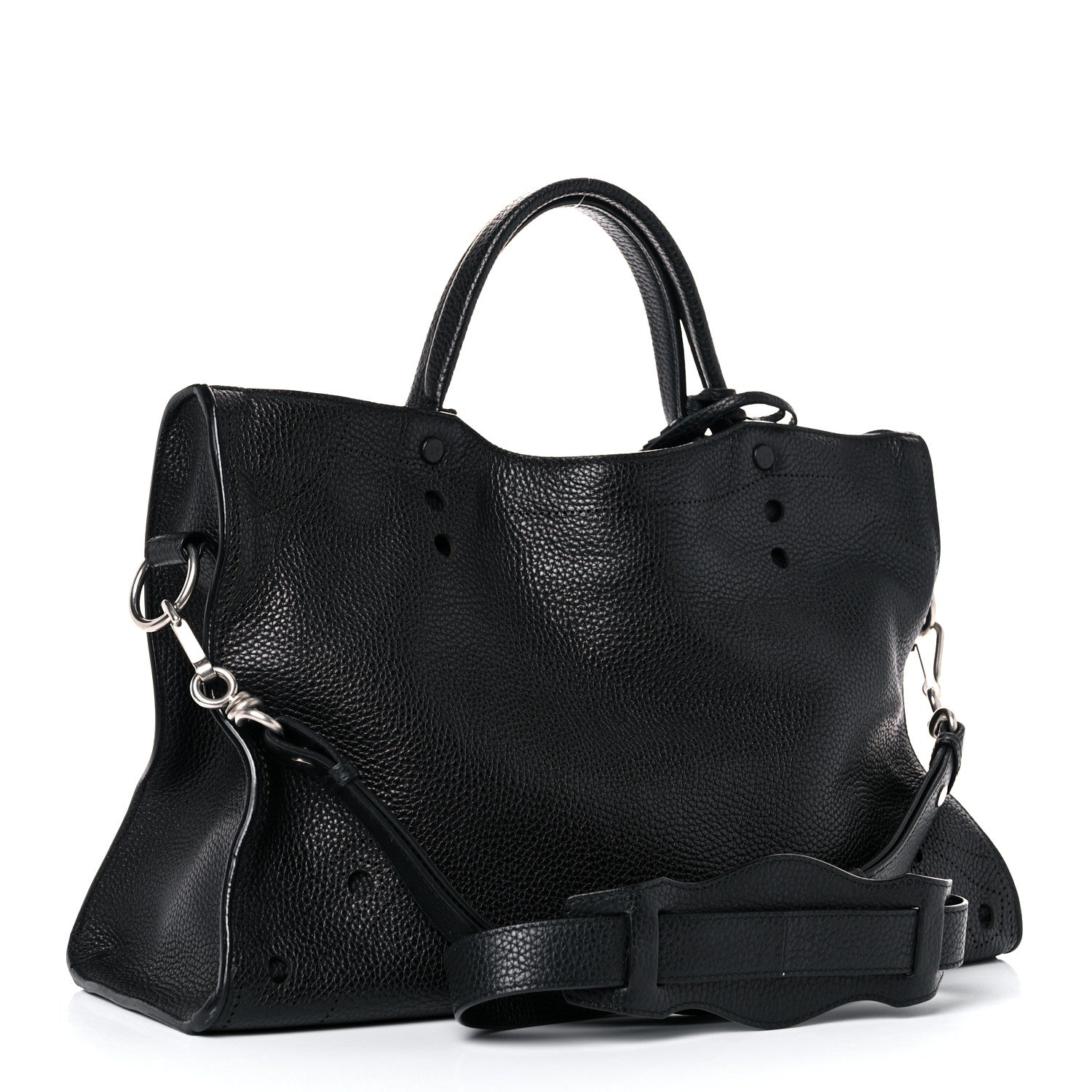 Balenciaga Veau Grana Perforated Blackout Hardware City Black 3 of 17