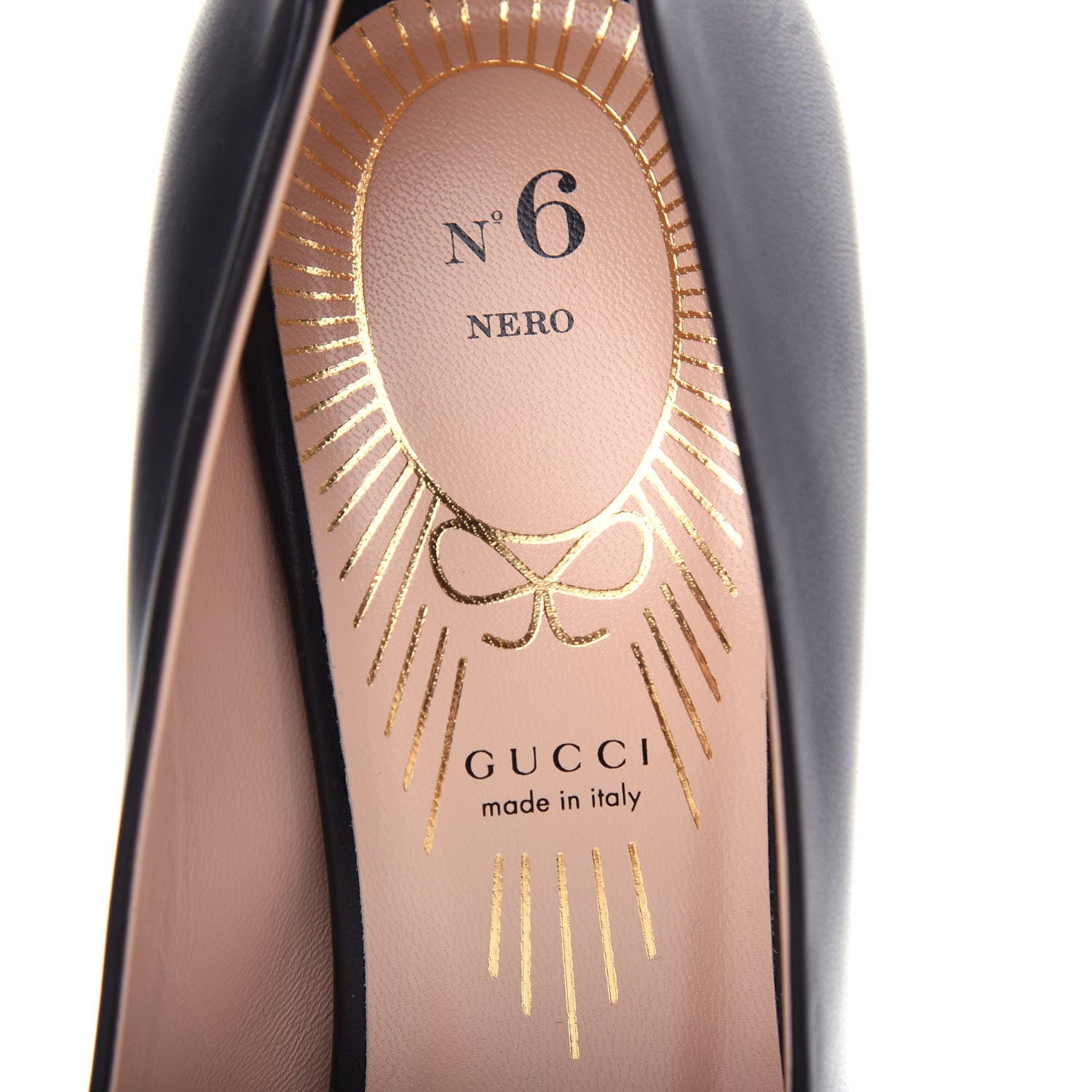Gucci Nappa Bow High Heel Pumps 38.5 Black 8 of 11