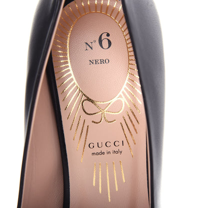 Gucci Nappa Bow High Heel Pumps 38.5 Black 8 of 11