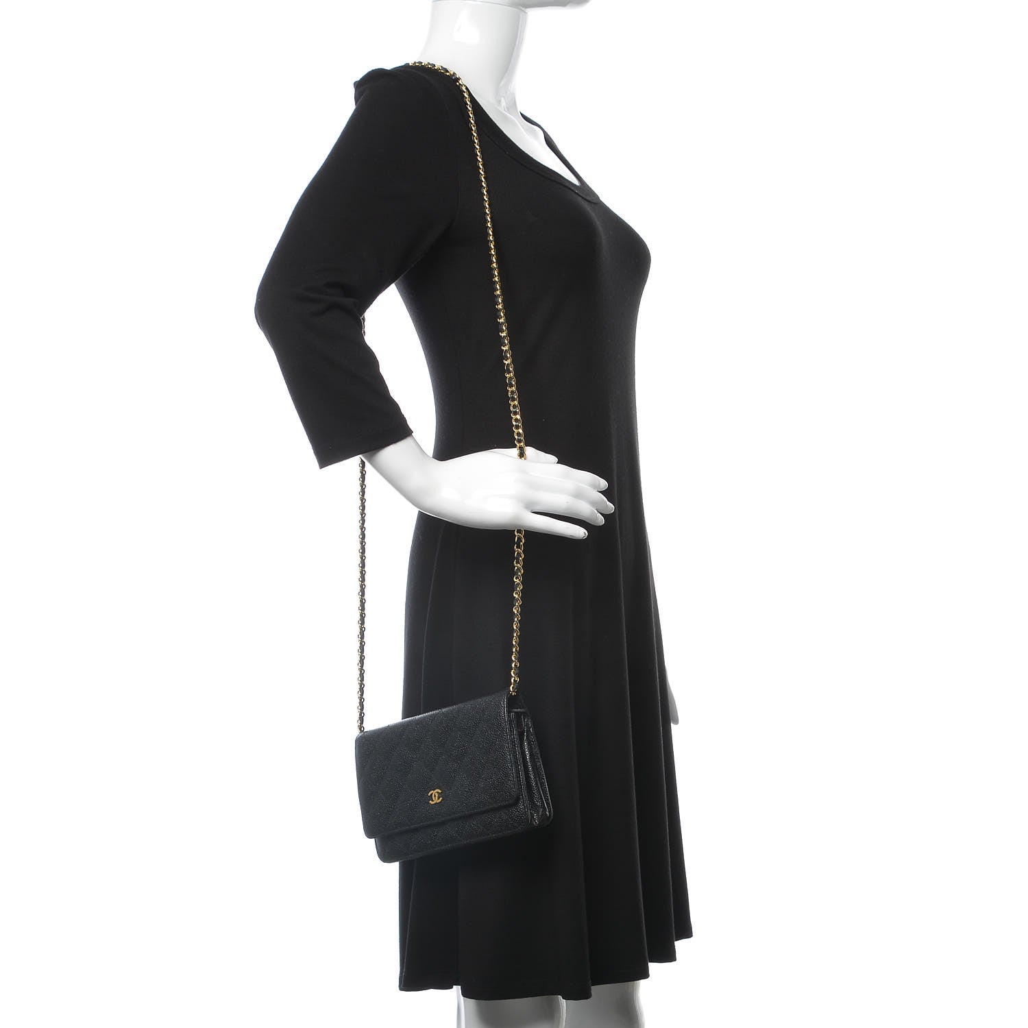 Chanel Caviar Quilted Wallet On Chain WOC Black 2 of 11