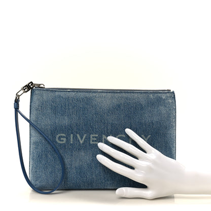 Givenchy Denim Travel Pouch Wristlet Medium Blue 2 of 10