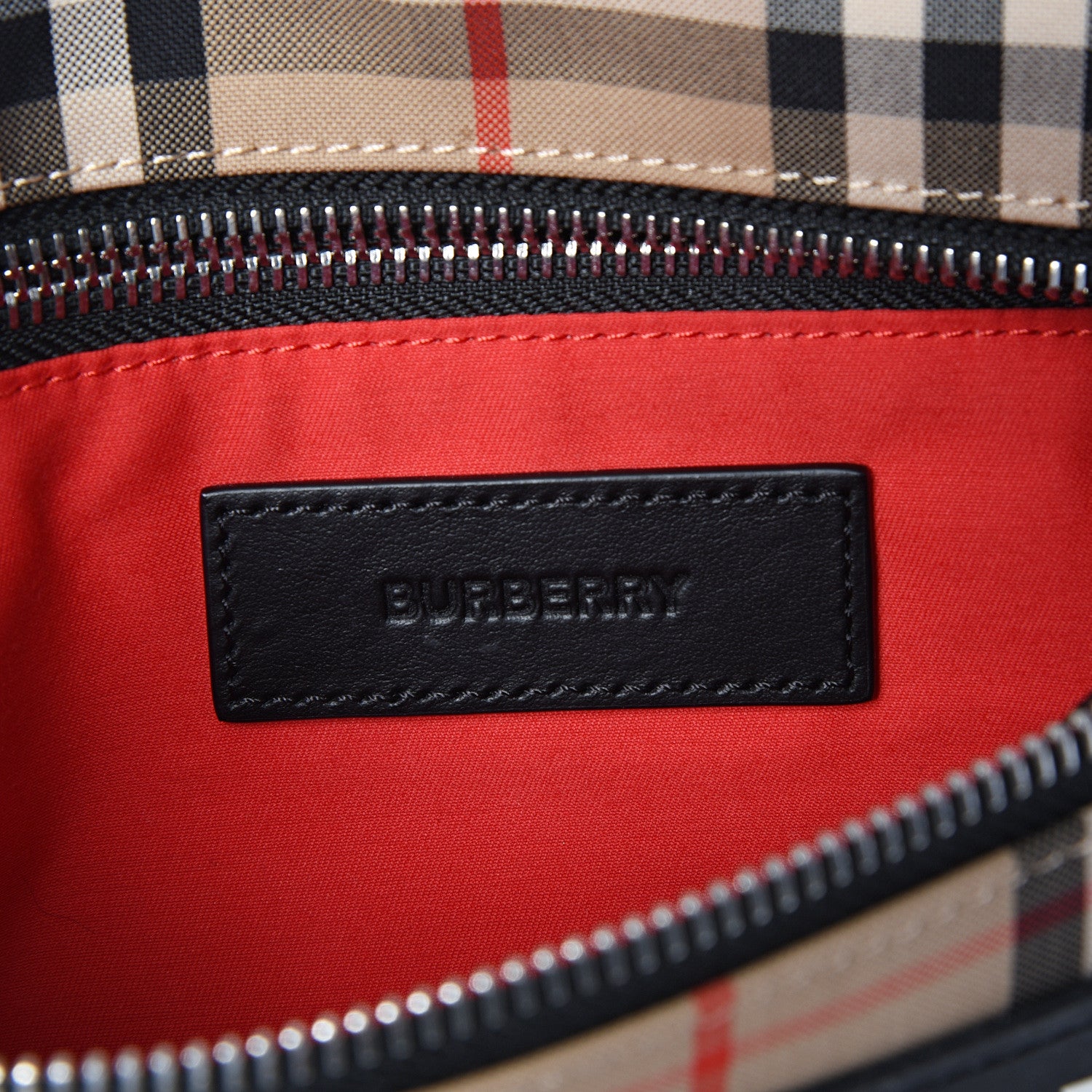 Burberry Nylon Vintage Check Logo Print Portrait Pouch Archive Beige 9 of 10