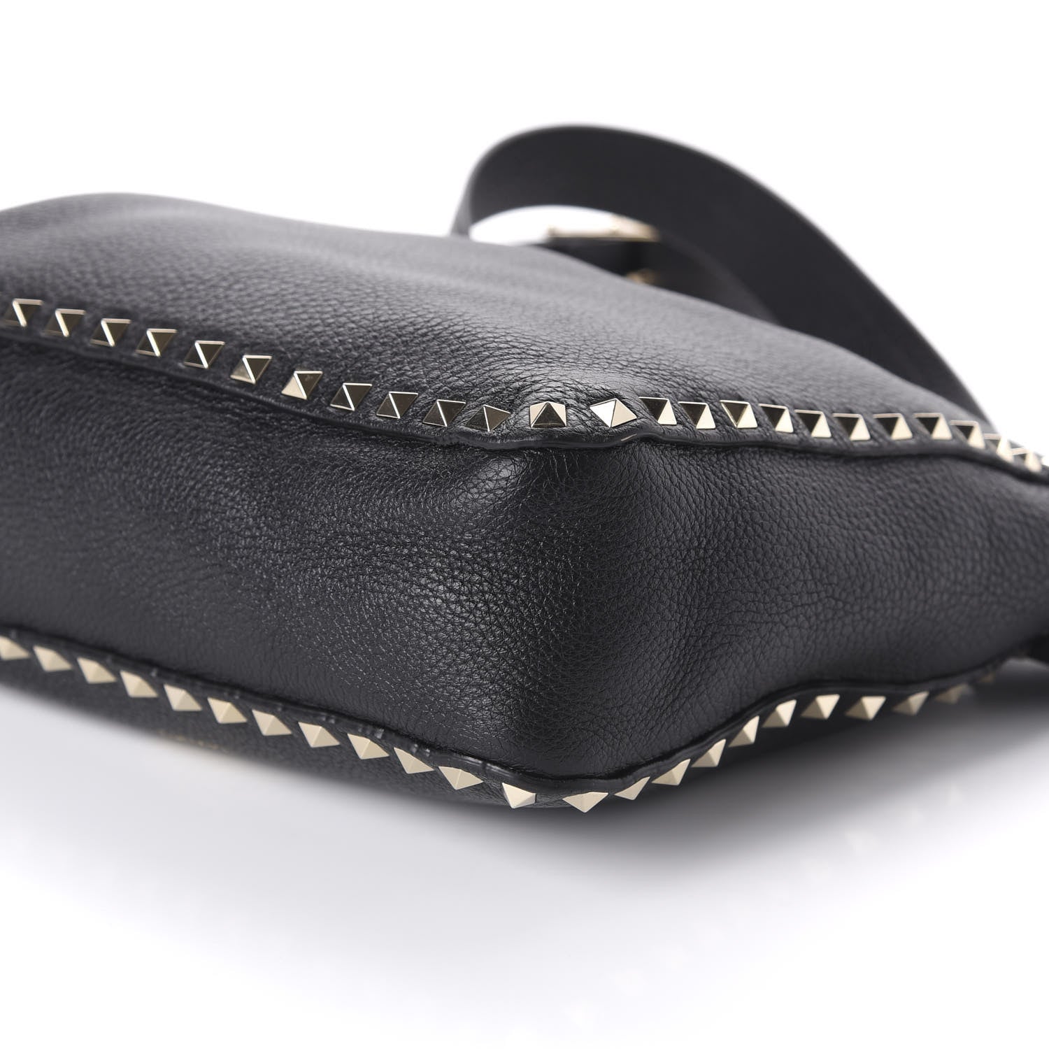Valentino Garavani Pebbled Calfskin Small Rockstud Flip-Lock Messenger Bag Black 7 of 9