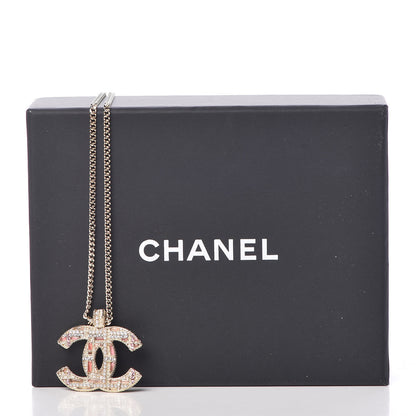 Chanel Crystal Pearl Resin CC Necklace Pink Gold 6 of 6