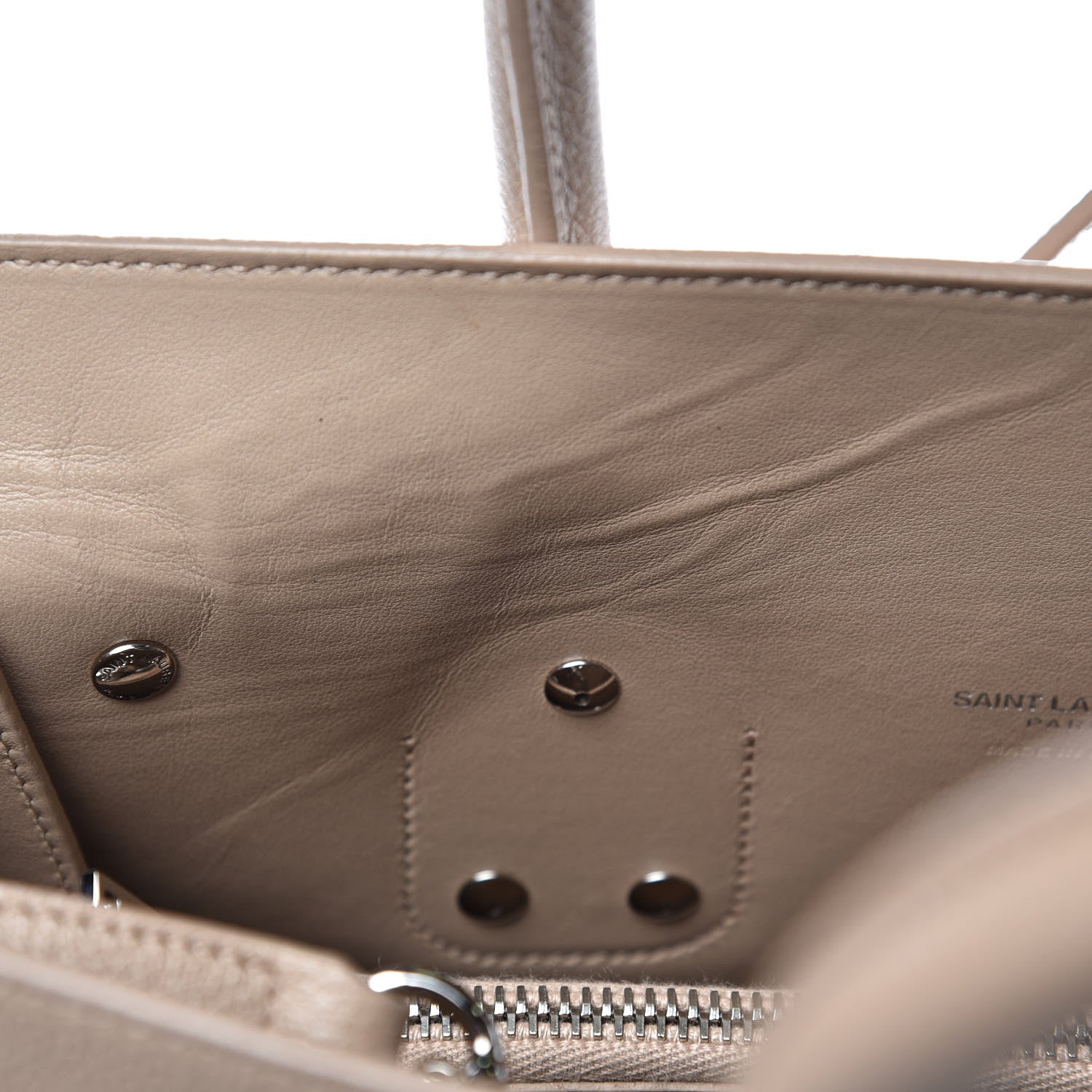 Saint Laurent Grained Calfskin Small Sac De Jour Dark Beige 12 of 13