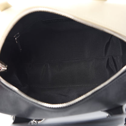 Chanel Calfskin Quilted Feather Weight Bowling Bag Black Ivory 4 of 9